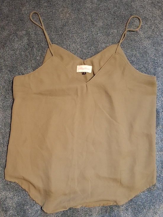 Alythea Tops - Alythea Olive Spaghetti Strap V-Neck Cami